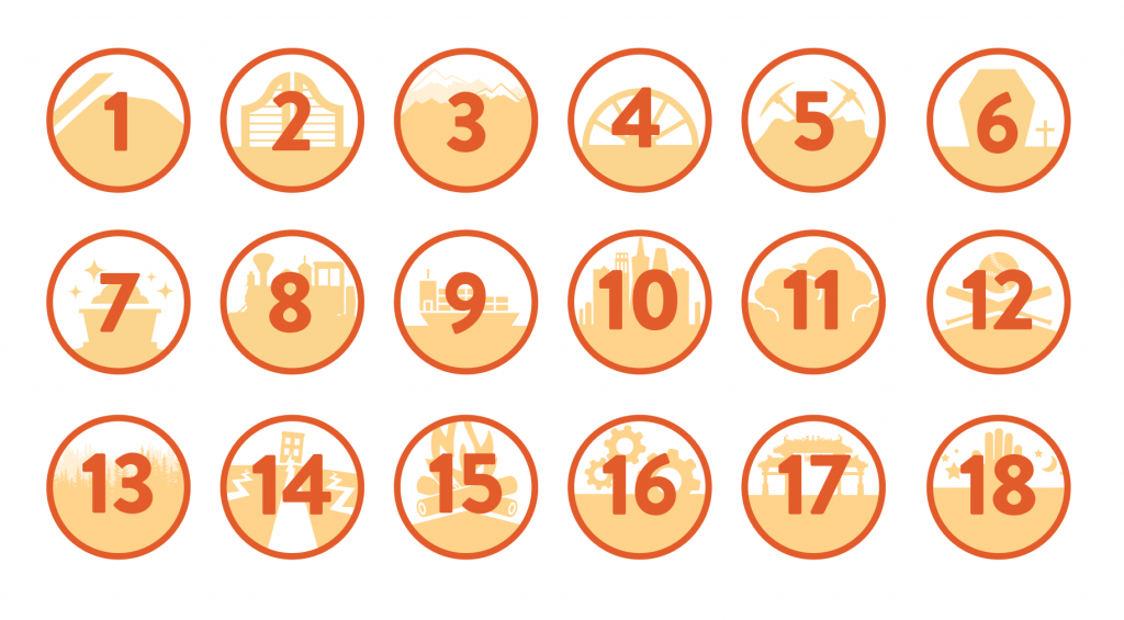 circular icons with numbers